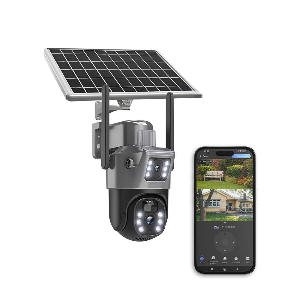 cámara doble wifi con panel solar